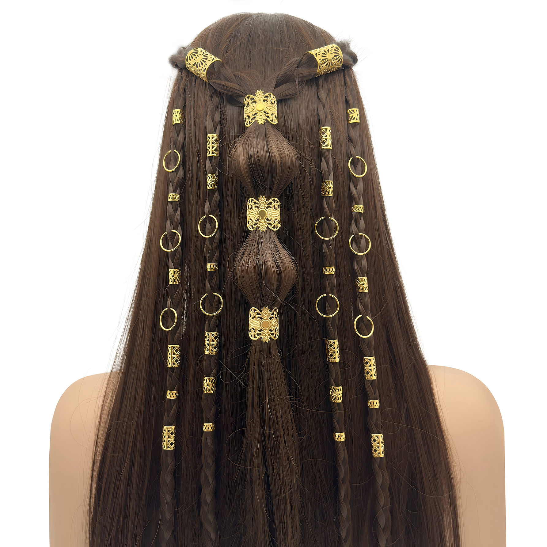 Vintage Fashion Rings - 85pcs Alloy Hollow mesh Shape Hair