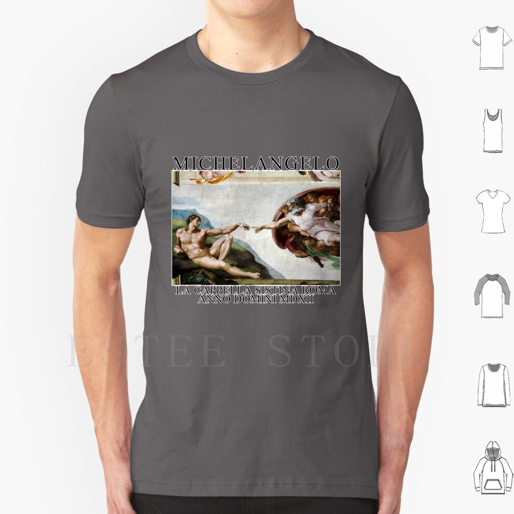Vintage Fashion Tumblr - Michelangelo T Shirt Cotton Men DIY