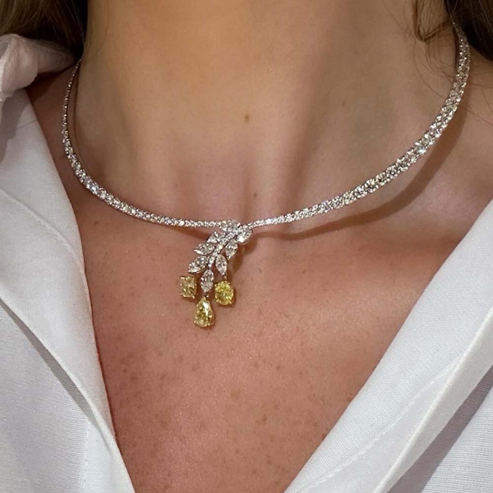 Vintage Fashion Guild - Stonefans Geometric Collar Aesthetic Necklace for