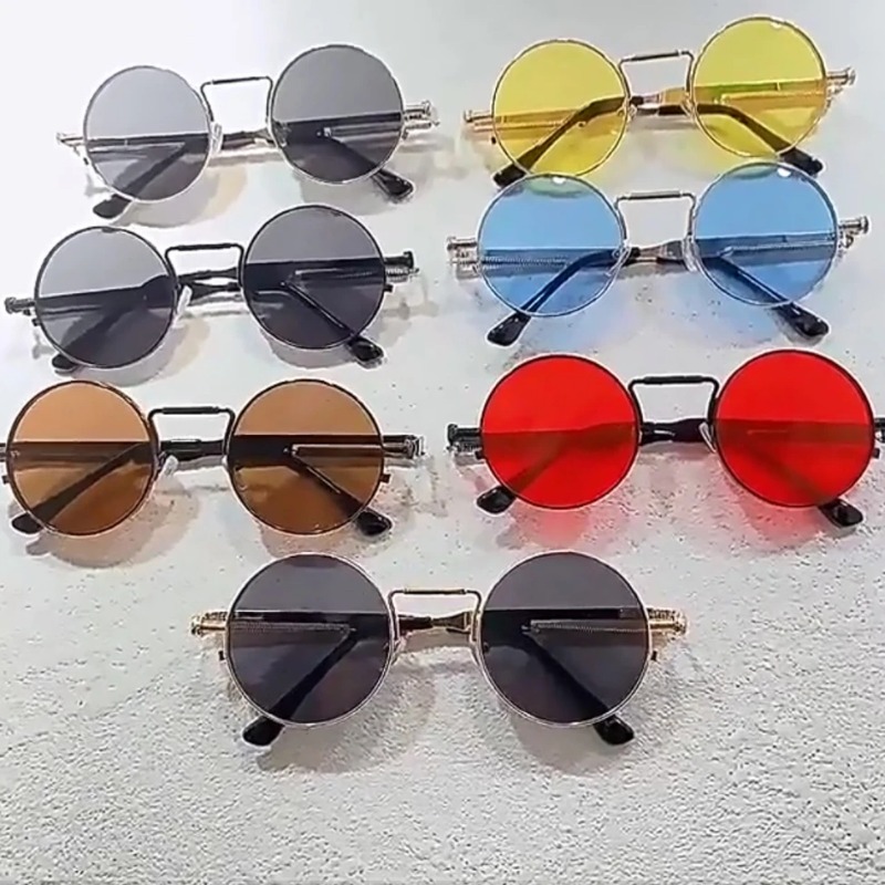 Vintage Fashion Aesthetic - Vintage Metal Frame Round Sunglasses Women