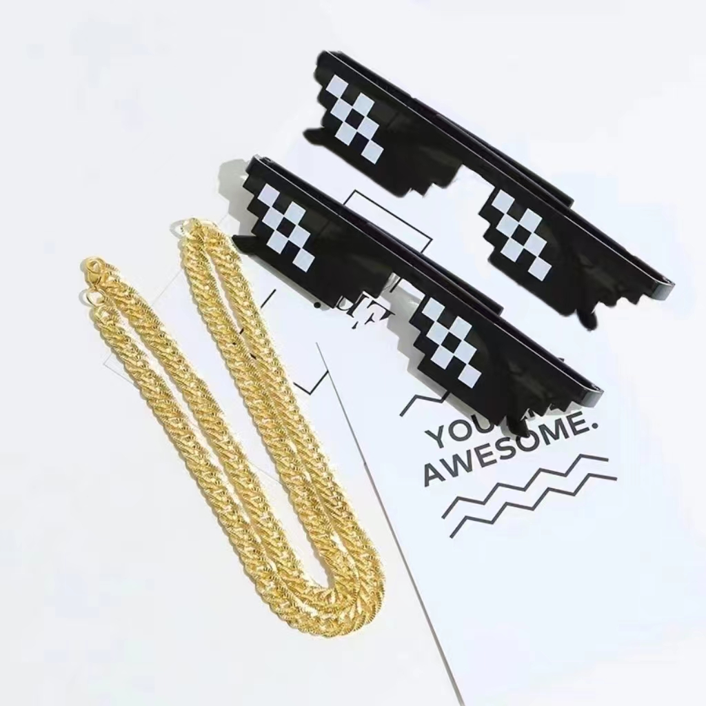 Vintage Fashion Aesthetic - 2Pcs Mosaic Sunglasses Cool Party Vintage