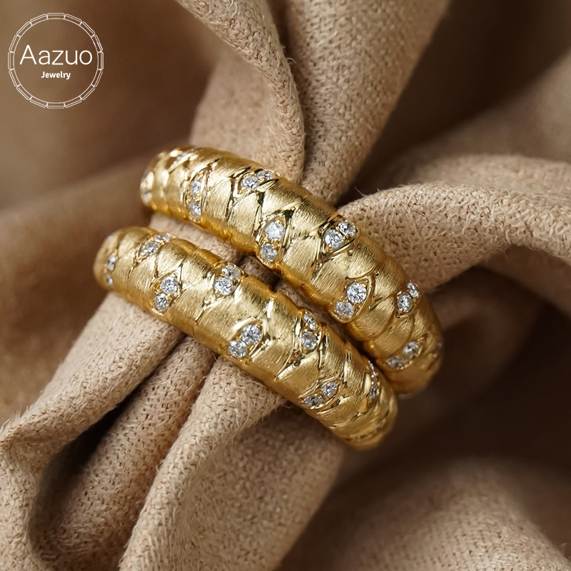 Vintage Fashion Rings - Aazuo Fine Jewelry Real 18K Yellow