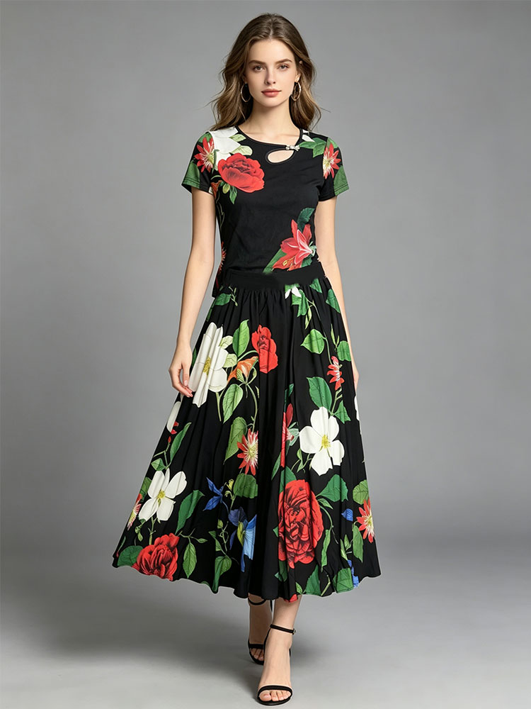 Vintage Fashion Jersey - Retro summer new two-piece T-shirt with