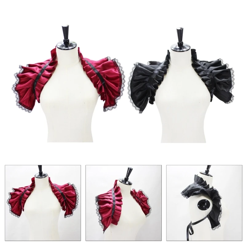 Vintage Victorian Fashion - Unisex Vintage Victorian Ruffled Shrug Shawl