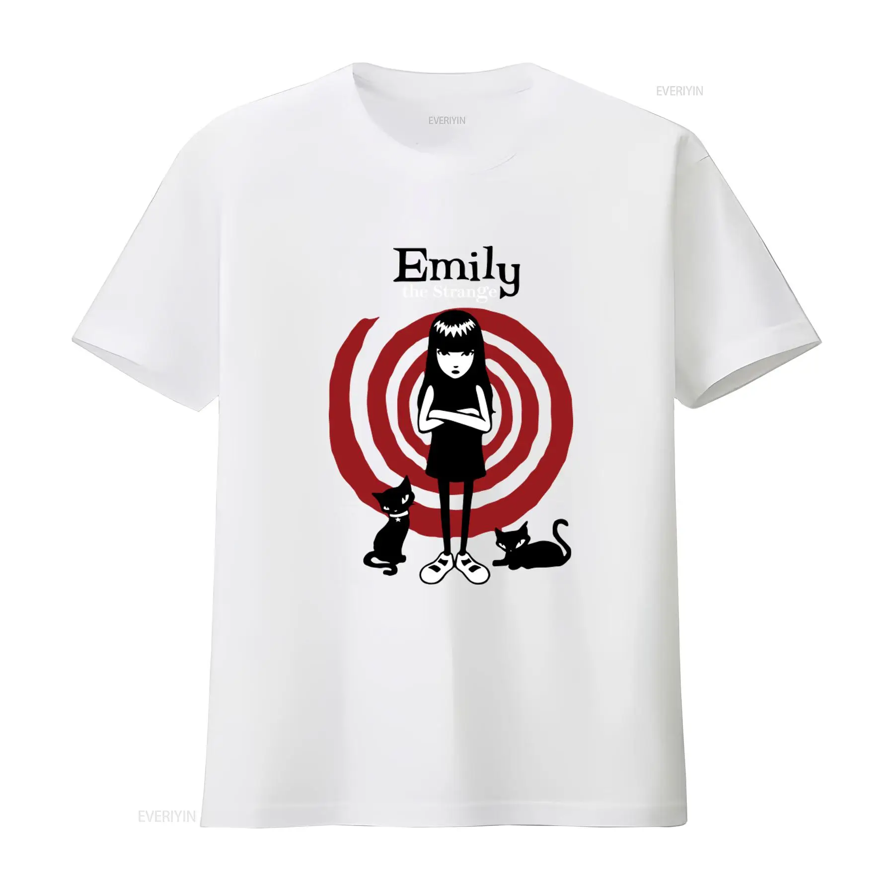 Vintage Fashion Jersey - Emily The Strange Cat Red Swirl
