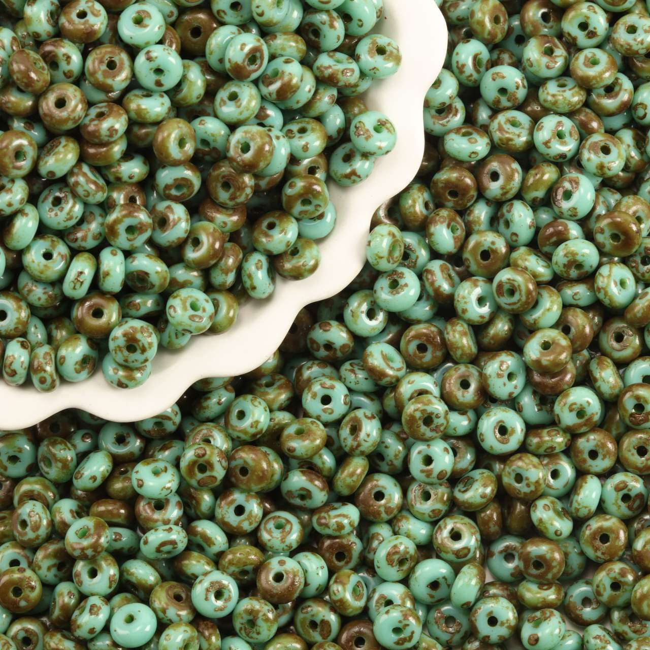 Vintage Fashion Wheel - 50-400pcs Vintage Chinese Style Turquoise Brown