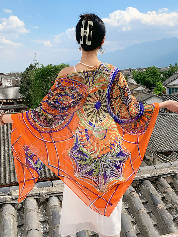 New Elegant Women Silk Scarf V - Vintage Fashion Hijab recensione e prezzo
