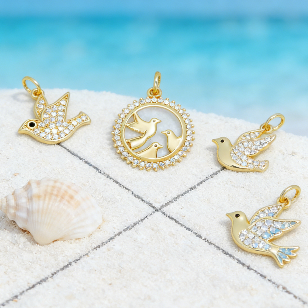 5Pcs Pendants Brass Cubic Zirc - Vintage Fashion Jewelry Necklaces recensione e prezzo