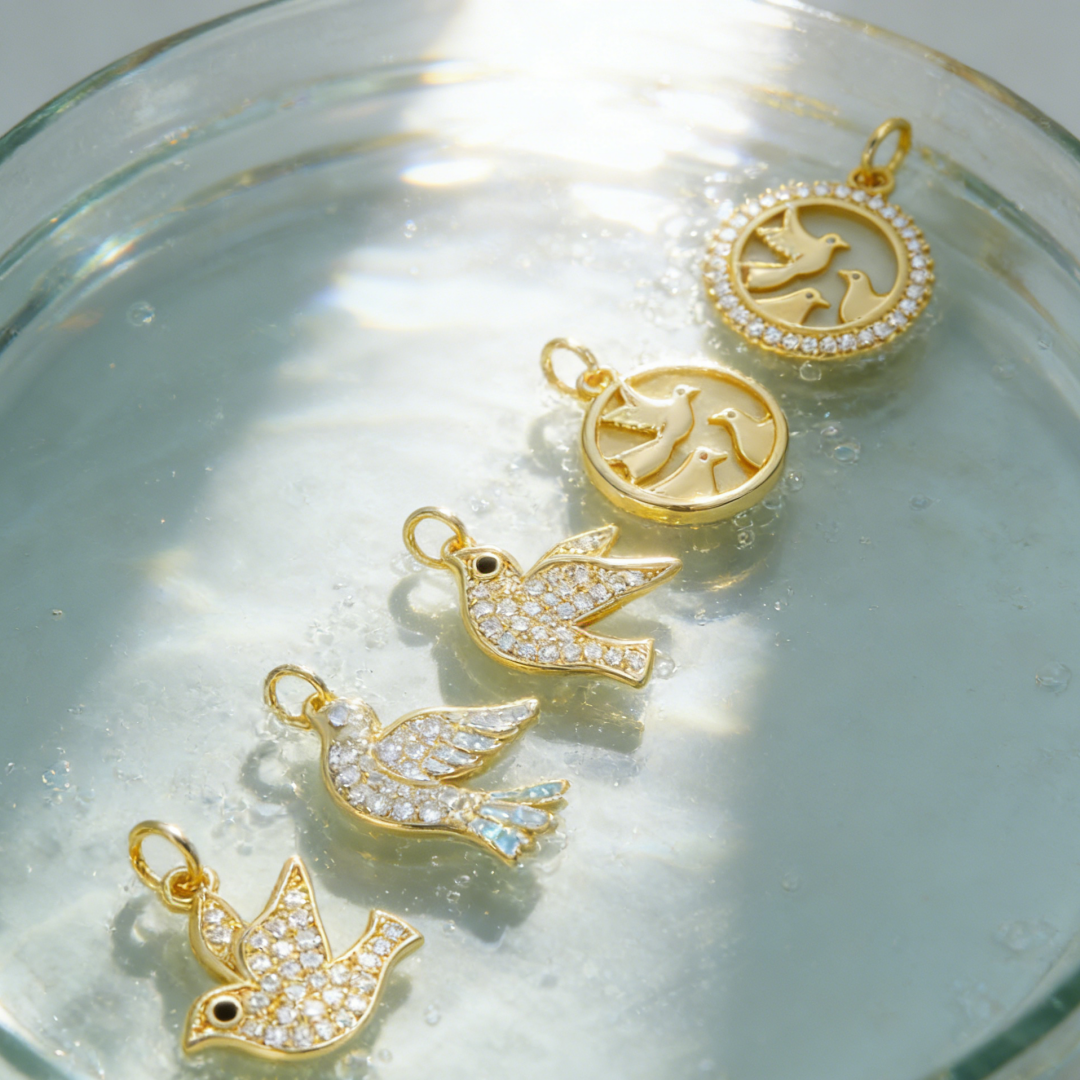 5Pcs Pendants Brass Cubic Zirc - Vintage Fashion Jewelry Necklaces recensione e prezzo