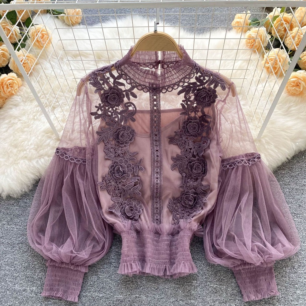 2Pcs/Set Lace Puff Long Sleeve - Vintage Fashion Jersey recensione e prezzo