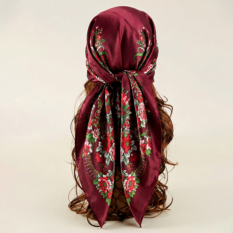 Vintage Satin Square Scarf Wom - Vintage Fashion Hijab recensione e prezzo