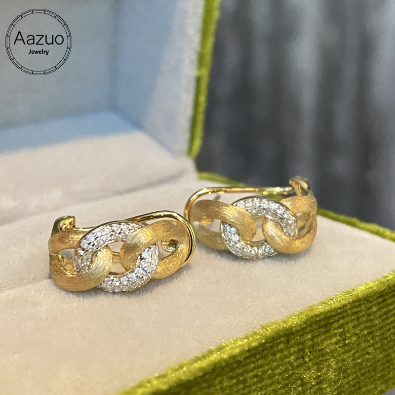 Aazuo 18K Yellow Gold Real Dia - Vintage Fashion Rings recensione e prezzo