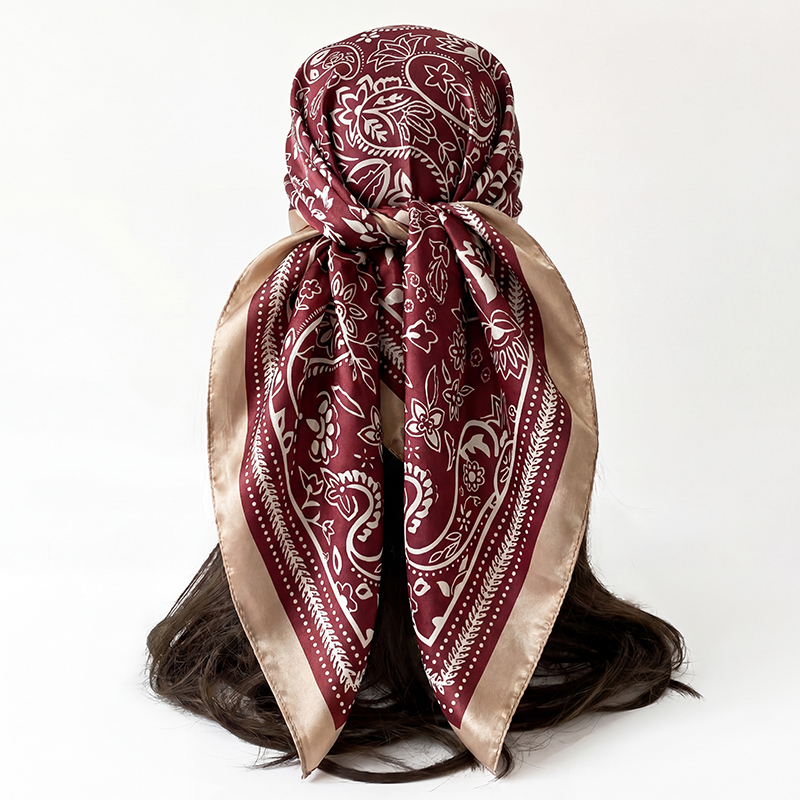 Vintage Satin Square Scarf Wom - Vintage Fashion Hijab recensione e prezzo