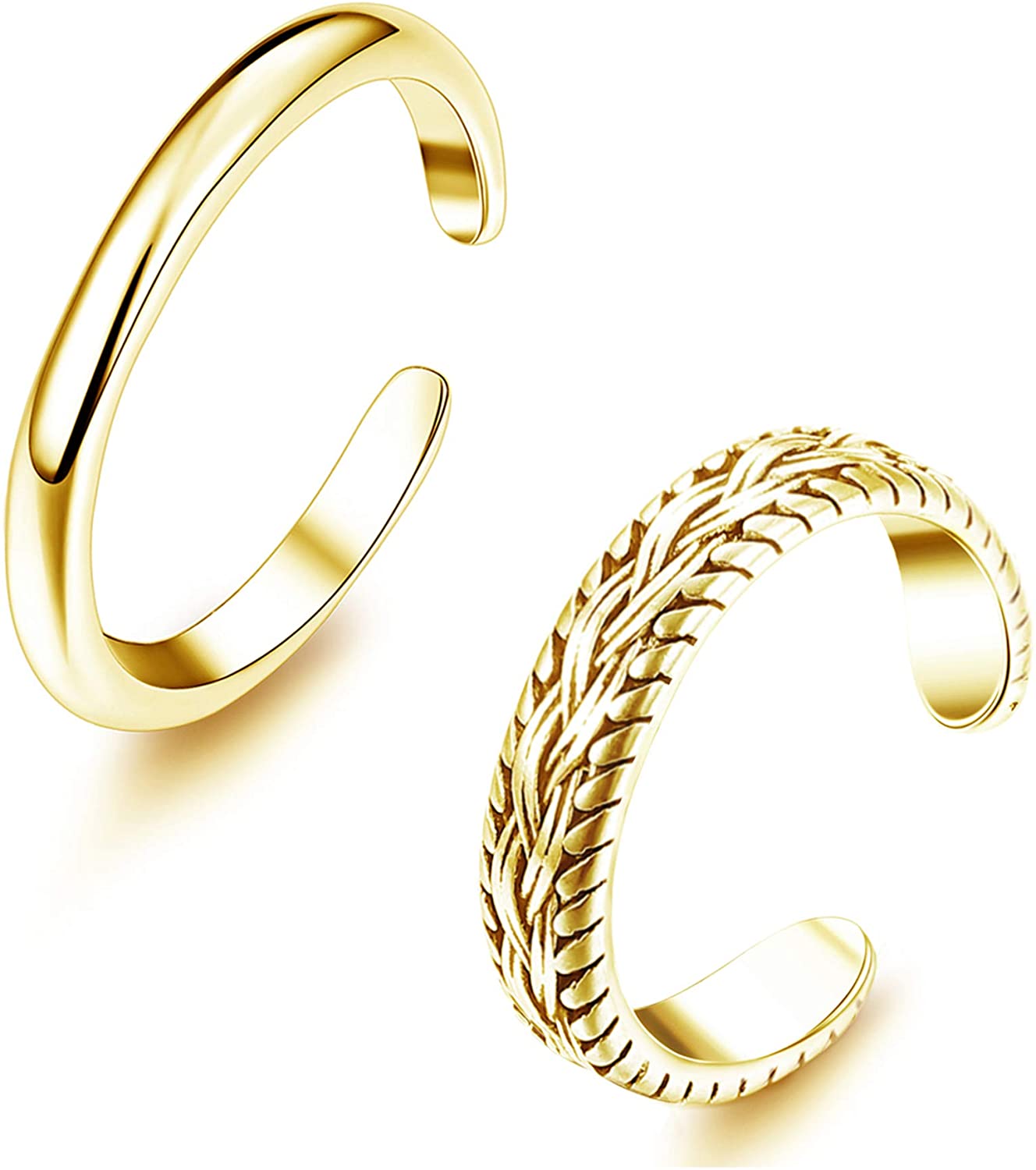 2 PCS Stainless Steel Toe Ring - Vintage Fashion Rings recensione e prezzo