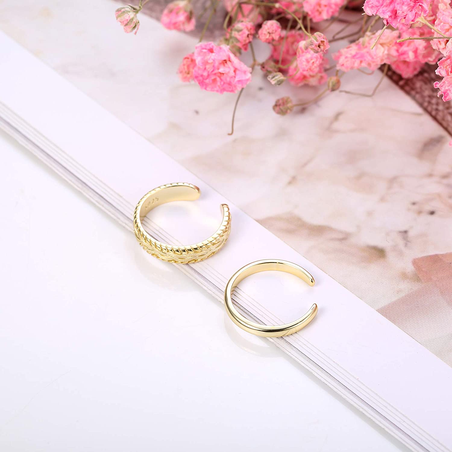 2 PCS Stainless Steel Toe Ring - Vintage Fashion Rings recensione e prezzo
