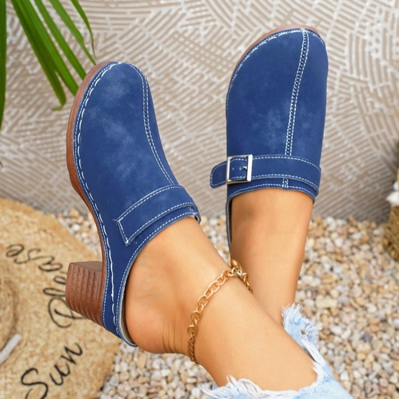 Women's Slip-On Mules Block He - Vintage Fashion Aesthetic recensione e prezzo