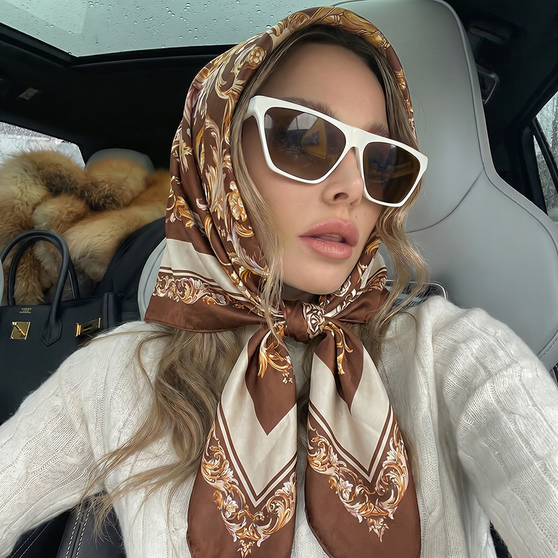Vintage Satin Square Scarf Eur - Vintage Fashion Hijab recensione e prezzo