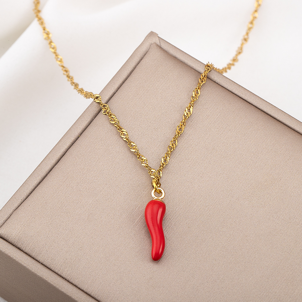 10pcs 5pcs 20pcs Red Hot Chili - Vintage Fashion Jewelry Necklaces recensione e prezzo