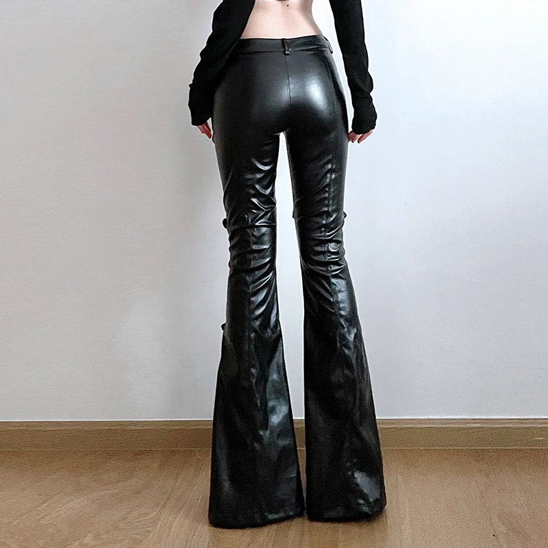 Women's PU Leather Flare Pants - Vintage Fashion Aesthetic recensione e prezzo