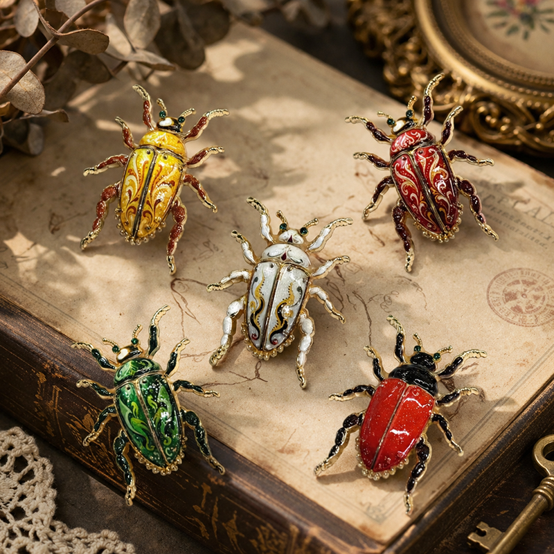Elegant Emerald Enamel Scarab  - Vintage Fashion Bug recensione e prezzo