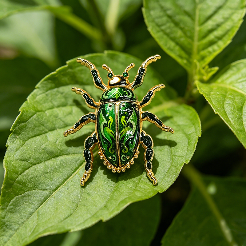 Elegant Emerald Enamel Scarab  - Vintage Fashion Bug recensione e prezzo