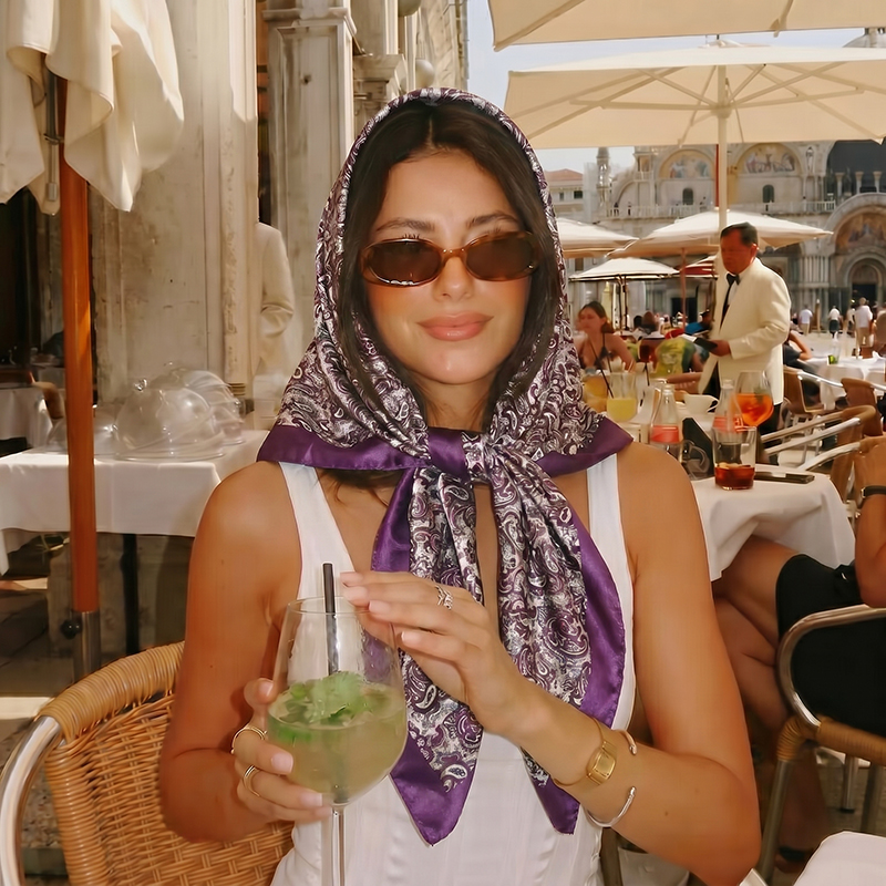 Luxury Satin Square Scarf Vint - Vintage Fashion Hijab recensione e prezzo